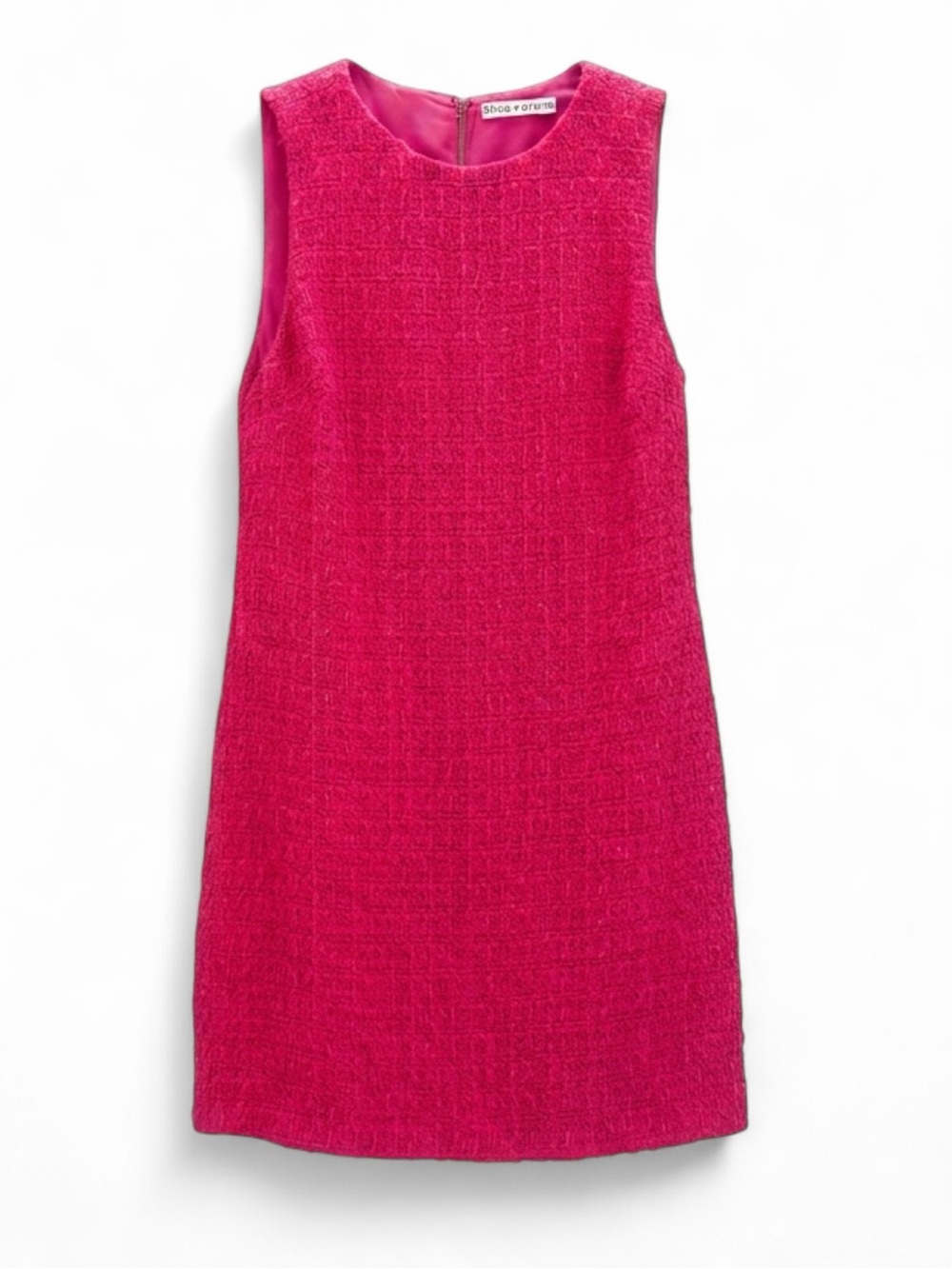 Alice + Olivia Boucle - Tweed Bright Pink/ Fuschia Sleeveless Shift Dress Size 0